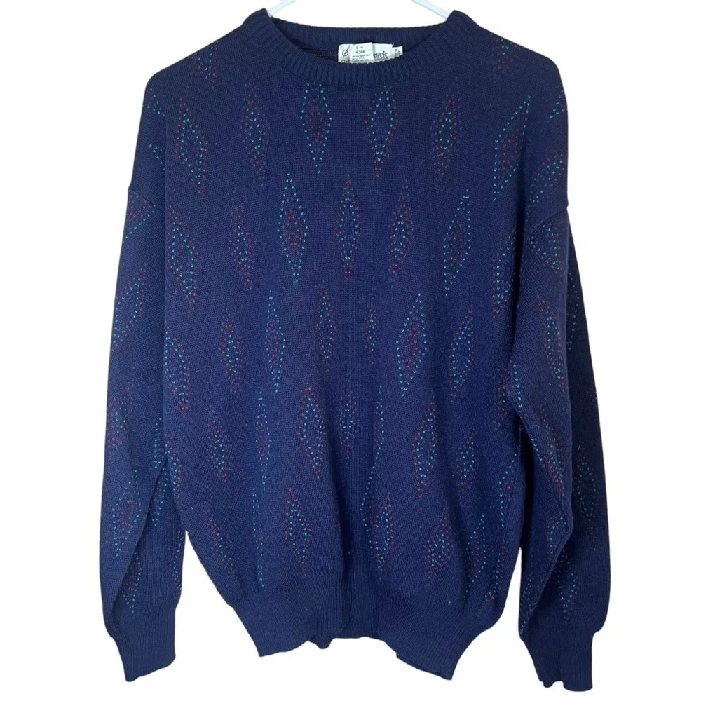 Vintage 90s Sears Roebucks Wool Blend Pullover Sweater Made in Italy Mens Medium